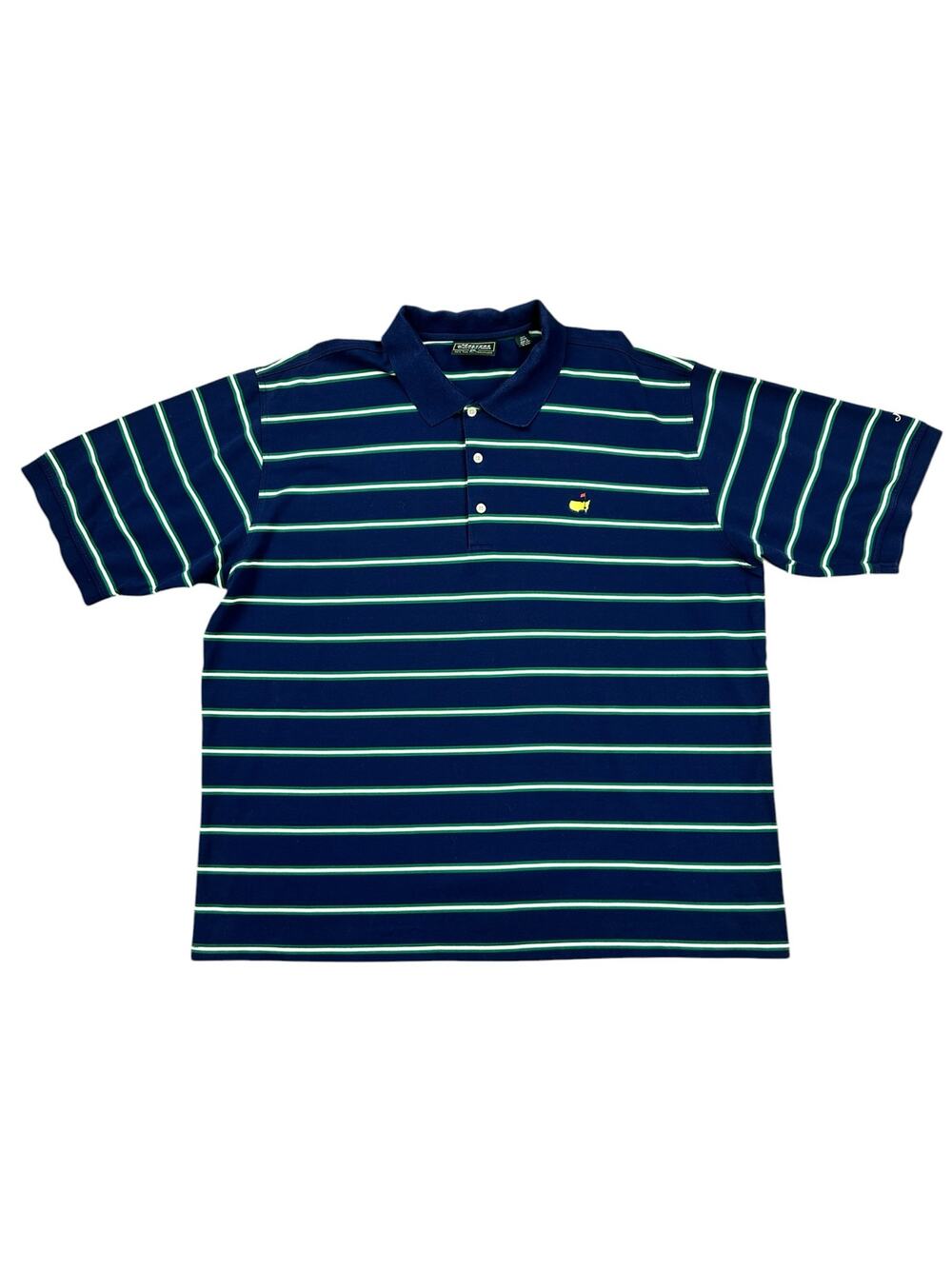Masters Collection 60s Two Ply Mercerized Striped Mesh Knit Polo — Size 2XL